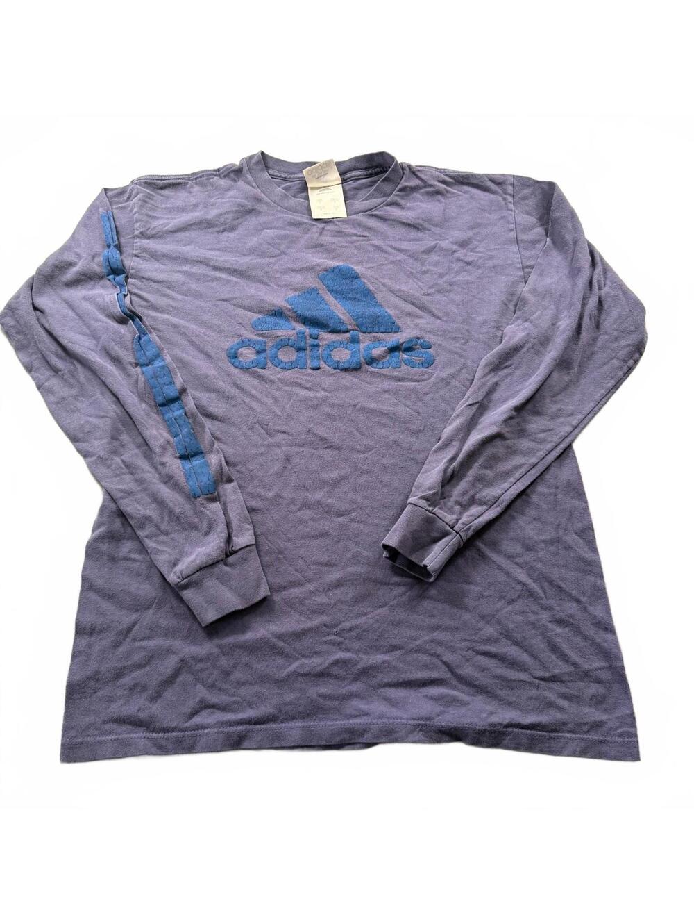 Vintage 90s/Y2K Adidas Made in USA Long Sleeve T-Shirt - Puff Print Logo